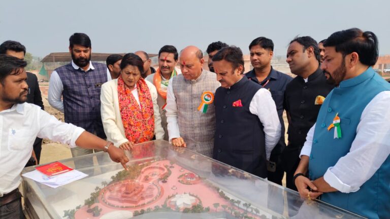 उपमुख्यमंत्री श्री राजेंद्र शुक्ल ने किया निर्माणाधीन रविदास मंदिर का निरीक्षण