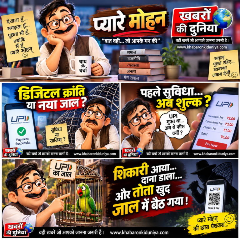 “सरकारी शिकारी और UPI का जाल”। UPI, QR कोड,क्या डिजिटल सुविधा के साथ आने वाले संभावित शुल्क भी जनता के लिए नया सवाल बनेंगे? व्यंग