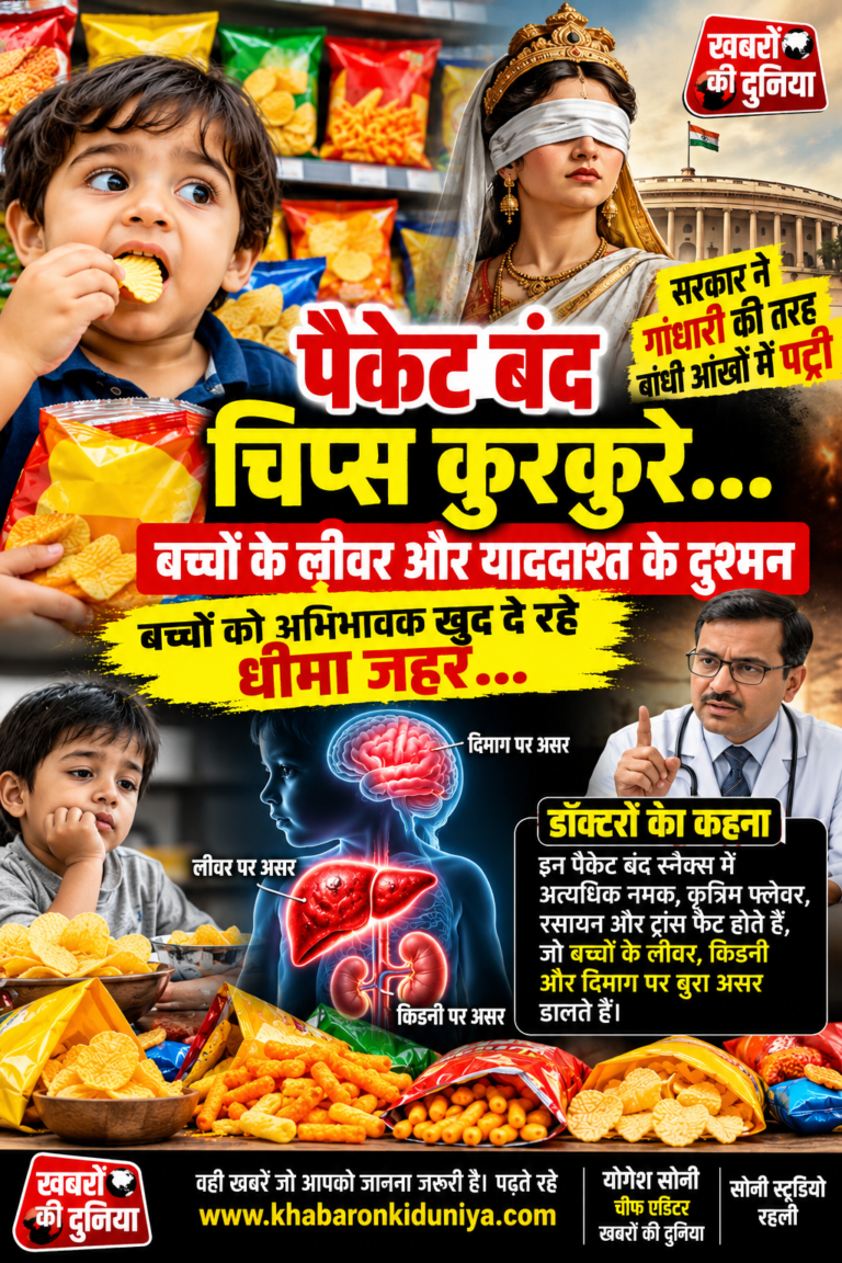 सावधान:बच्चों की सेहत पर पैकेट बंद स्नैक्स का कहर: धीमा जहर बन रहे चिप्स-कुरकुरे, याददाश्त और लीवर पर गंभीर असर